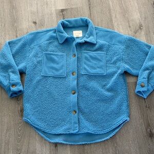American Eagle Outfitters Blue Button-Up Jacket